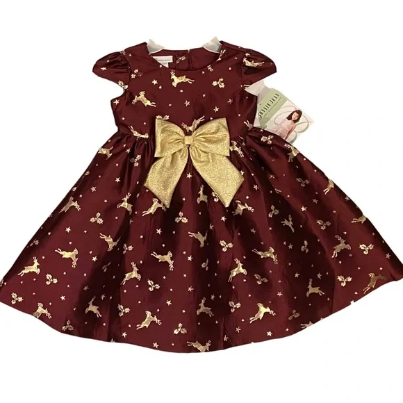 bonnie jean holiday dresses Bonnie Jean Toddler Girls Striped Nutcracker Printed Dress, Green, 2T main image 0